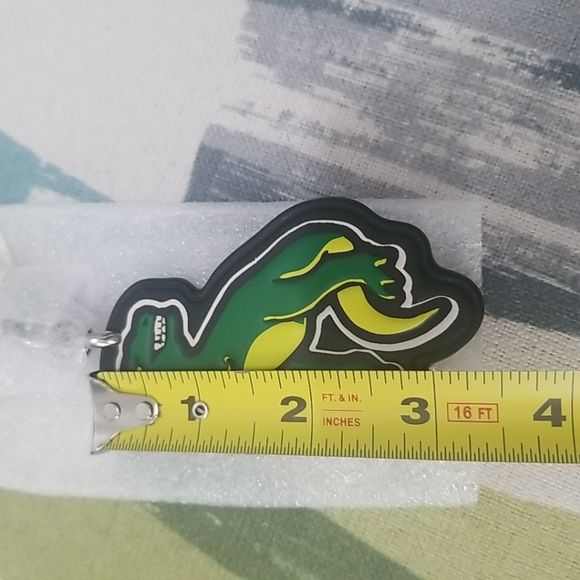 COACH Dinosaur Rexy Sticker Leather Bag Charm Keychain Black/Green - Picture 4 of 8